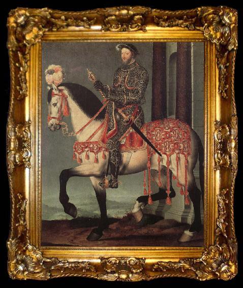 framed  Francois Clouet Franz i from France to horse, ta009-2